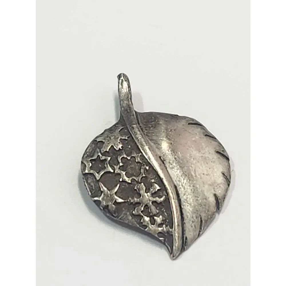 RARE Vintage Leaf Pendant Sterling Silver 925